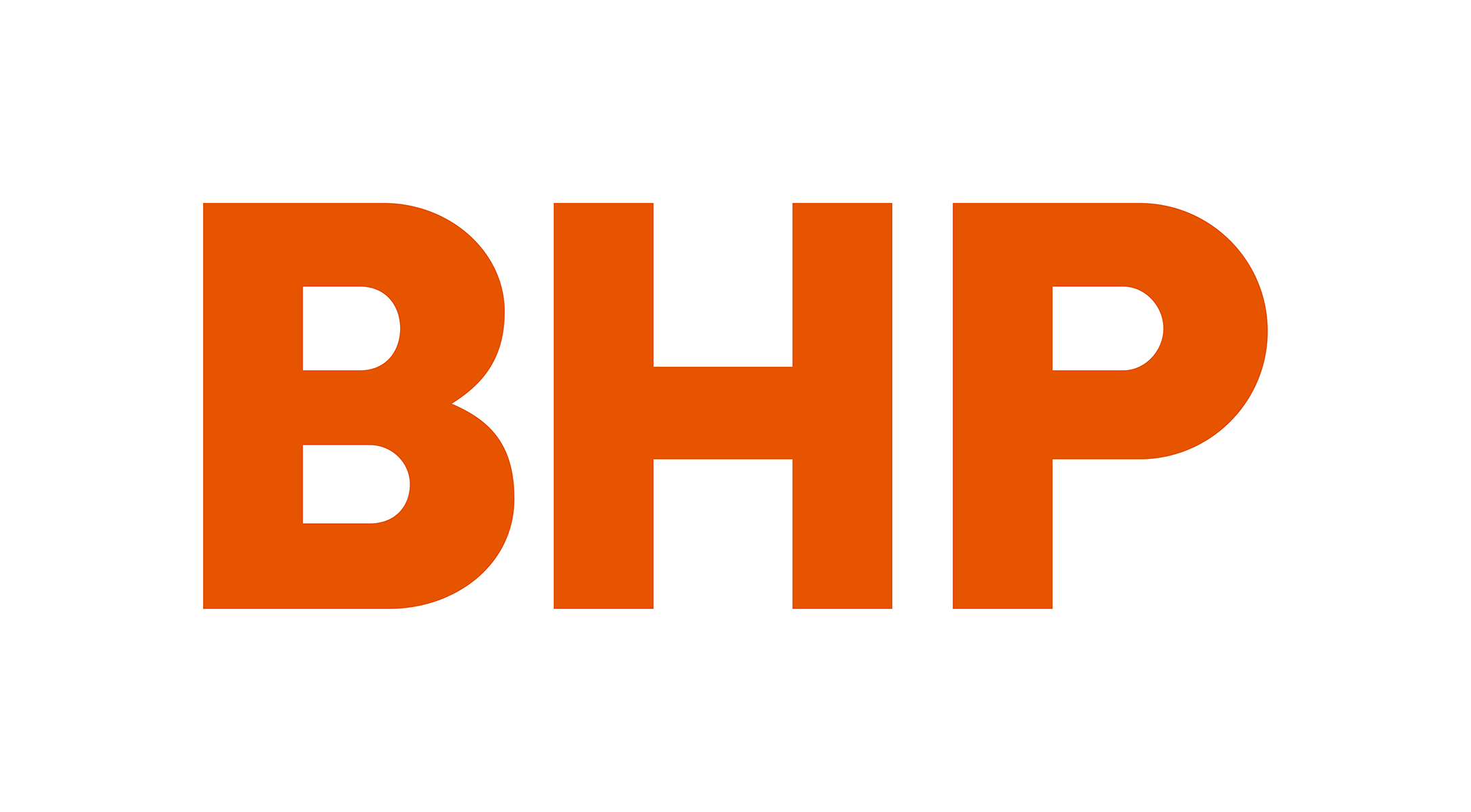 BHP logo in orange font.